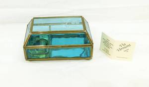 lot 187 image: Via Vermont Stained Glass and Brass Musical Jewelry Box