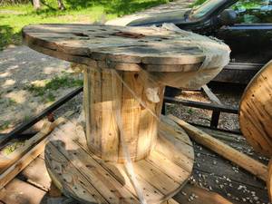 lot 7 image: Commercial Wood Wire Spool 37x49