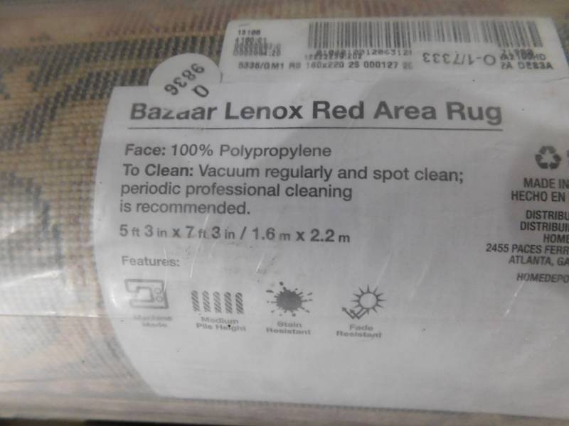 lot 155 image: New Bazaar Lenox Red 5 ft. 3 in. x 7 ft. 3 in. Area Rug