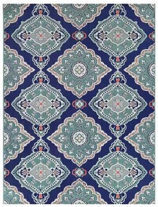 lot 30 image: Hampton Bay Teal 5 ft. x 7 ft. Medallion IndoorOutdoor Patio Area Rug