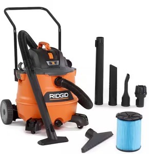 lot 33 image: New - RIDGID 16 Gallon 6.5 Peak HP NXT WetDry Shop Vacuum with Cart, Fine Dust Filter, Locking Hose and Accessories