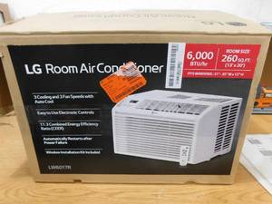 lot 12 image: LG 6,000 BTU 115-Volt Window Air Conditioner LW6017R Cools 250 Sq. Ft. with Remote