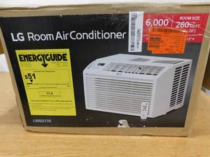lot 16 image: LG 6,000 BTU 115-Volt Window Air Conditioner LW6017R Cools 250 Sq. Ft. with Remote