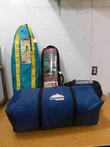lot 85 image: Camping Tents - Sleeping Bag - Lawn Chair