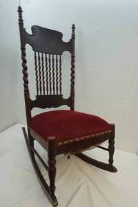 lot 6 image: Antique Spinning Wheel rocker