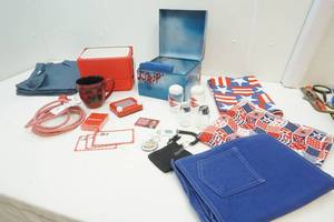lot 55 image: Red, White , Blue Group Themed Items