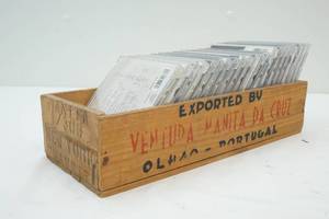 lot 263 image: vintage wood box with CDs