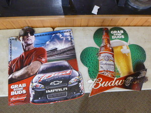lot 18 image: 2 Tin Beer Signs