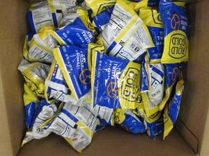 lot 20 image: box of rold gold pretzels 1 oz bags...