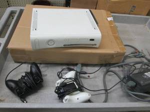 lot 95 image: x box 360 with 2 remotes and power...