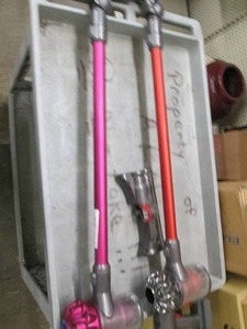 lot 98 image: 2 dyson vacuums no charging cord un...