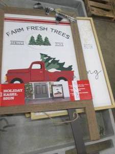 lot 33 image: lot of 5 wooden decor some may need...