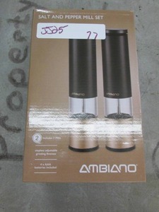 lot 77 image: salt and pepper mill set ...