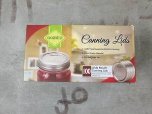 lot 352 image: package of 100 wide mouth canning l...