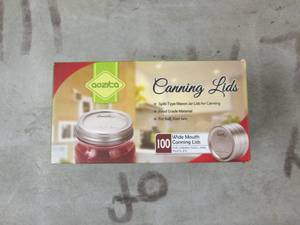 lot 353 image: package of 100 wide mouth canning l...