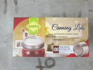 lot 354 image: package of 100 wide mouth canning l...