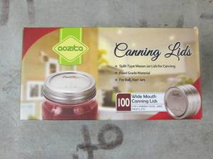 lot 356 image: package of 100 wide mouth canning l...