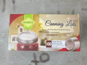 lot 357 image: package of 100 wide mouth canning l...