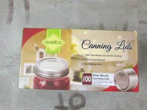 lot 358 image: package of 100 wide mouth canning l...