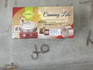 lot 360 image: package of 100 wide mouth canning l...