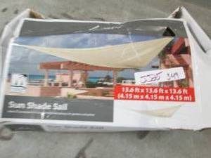 lot 349 image: sun shade sail 13.6 ft x 13.6 ft x ...