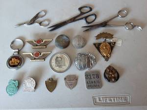 Collection Of Chauffeur Pins, Badges, Medals, Shears