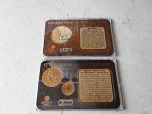 2-Sets Of Gold Layered Collectible Commemorative Coins