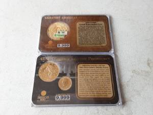 2-Sets Of Gold Layered Collectible Commemorative Coins