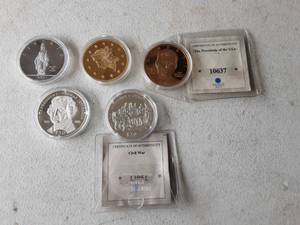 5-20 Gram Commemorative Replica Layered Gold & Silver Coins