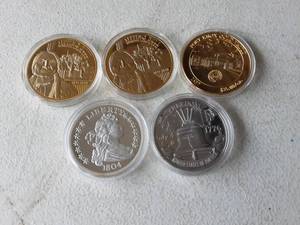 5-20 Gram Commemorative Replica Layered Gold & Silver Coins