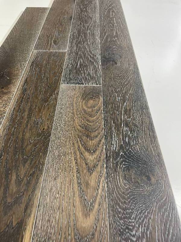 lot 169 image: 415 SF Solid Oak Prefinished E2 Wire-brushed Flooring. EXTREMELY NICE Flooring  WB