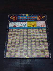 lot 23 image: Vintage 10 Cent Lu-Lu Board Punch Board Game
