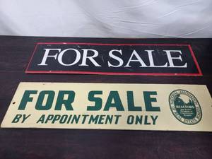 lot 86 image: Two For Sale Signs