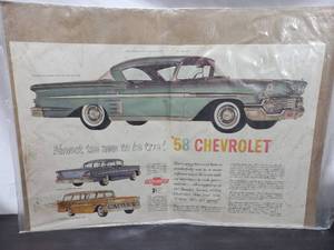 lot 121 image: Vintage 1957 The Saturday Evening Post  58 Chevrolet Advertisement