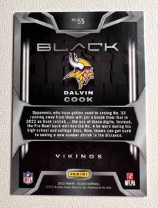 lot 11 image: 2022 Panini Black Emarald Dalvin Cook 0310 #55 Paralllel Very Rare Minnesota Vikings Football Card