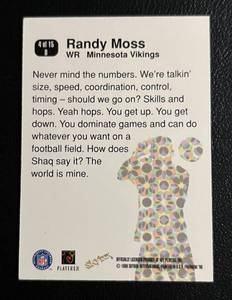 lot 13 image: 1998 Skybox Premium Randy Moss Rookie Card #4 Minnesota Vikings
