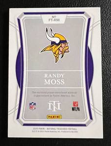 lot 22 image: 2020 National Treasures Randy Moss Triple Color Patch 25 #FT-RM very rare Minnesota Vikings Football Card
