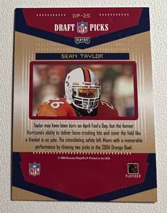 lot 32 image: 2004 Playoff Prestige Draft Picks Sean Taylor Rookie Card #DP-25 Football