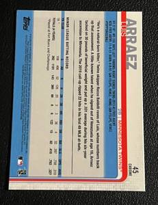 lot 79 image: 2019 Bowman Chrome Luis Arraez Rookie Card #45 Minnesota Twins Baseball Card