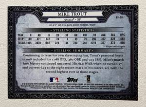 lot 105 image: 2019 Bowman Sterling Mike Trout #BS-20 SP Refractor Basball Card