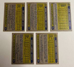 lot 127 image: 1987 Topps Rookie Card Baseball Lot - Bo Jackson, Barry Bonds, Mark McGwire, Jose Canseco, and Barry Larkin