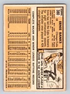 lot 2B image: 1963 Topps Ernie Banks #380 Vintage Baseball Card