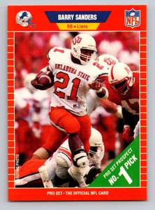 lot 10 image: 1989 Pro Set Barry Sanders #494 and Deion Sanders #486 Rookie Cards Football