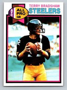 lot 48 image: 1979 Topps Terry Bradshaw #500 and 1989 Pro Set Michael Irvin Rookie Card #89 Vintage Football Cards