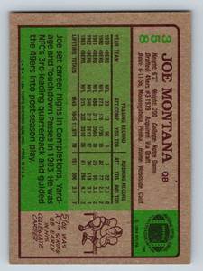 lot 60 image: 1984 Topps Joe Montana #358 Vintage Football Card