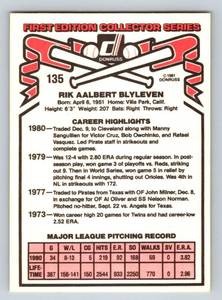 lot 82 image: Bert Blyleven Autograph Baseball Card 1981 Donruss # 135 Minnesota Twins