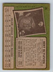 lot 94 image: 1971 Topps Bert Blyleven Rookie Card RC #26 Vintage Baseball Card Minnesota Twins