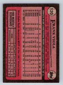 lot 95 image: Frank Viola Autograph 1989 Topps Baseball Card #120 Minnesota Twins