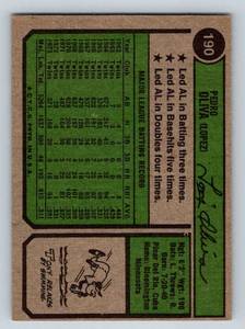 lot 106 image: 1974 Topps Rod Carew #190 Vintage Baseball Card Minnesota Twins