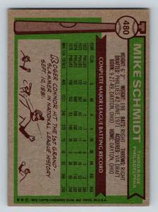 lot 114 image: 1976 Topps Mike Schmidt # 480 Vintage Baseball Card